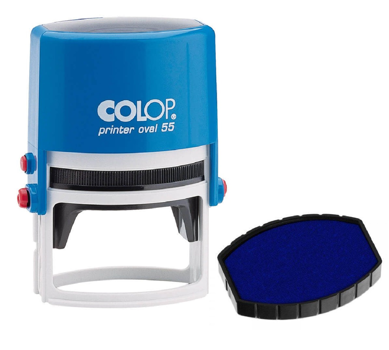Istampa Kaşe ve Mürekkepleri COLOP PRINTER OVAL 55 MAVİ KASA MAVİ KEÇE - 35X55MM Satın Al