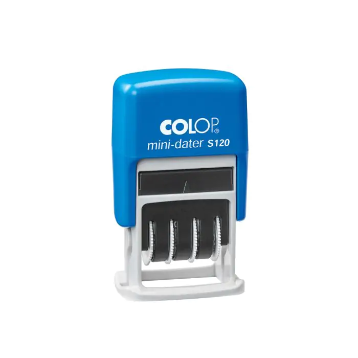 Istampa Kaşe ve Mürekkepleri COLOP S120 MİNİ TARİH KAŞE(ENG) MAVİ KASA MAVİ KEÇE - 8X45MM Satın Al