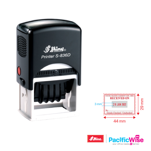 Istampa Kaşe ve Mürekkepleri SHINY S-836D SİYAH KASA SİYAH PED TARİH KAŞE 30x45mm Satın Al
