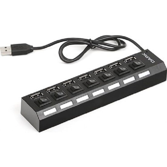 Kablolar ve Adaptörler Dark DK AC USB272 7 Port Anahtarlı USB2.0 HUB Satın Al