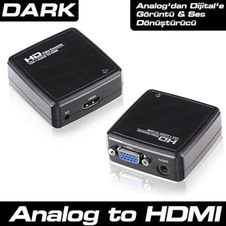 Kablolar ve Adaptörler Dark DK HD AVGAXHDMI2 VGA to HDMI Dönüştürücü Siyah Satın Al