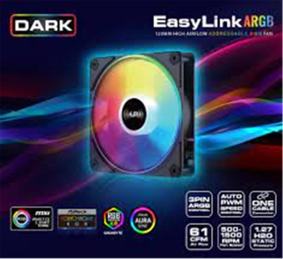 Kablolar ve Adaptörler Dark DKCF1200A Easylink Siyah Addressable RGB 1X12cm Fan siyah Satın Al