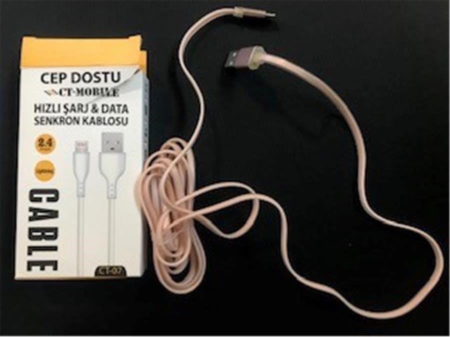 Kablolar ve Adaptörler Dataline Ct-07 2.4a Lightning Data Kablosu Hızlı Şarj 1,5mt Satın Al