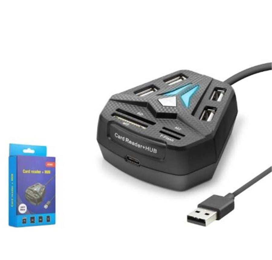 Kablolar ve Adaptörler HADRON A068B USB Combo Hub Kart Okuyucu 8 Port Siyah Satın Al