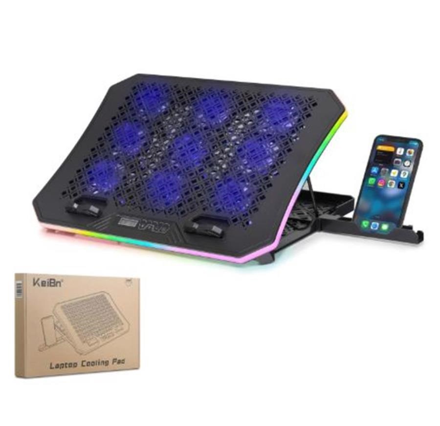 Kablolar ve Adaptörler Hadron Dcxa19 Notebook Soğutucu 9-Fan + Telefon Standı 14-18 RGB Siyah Satın Al