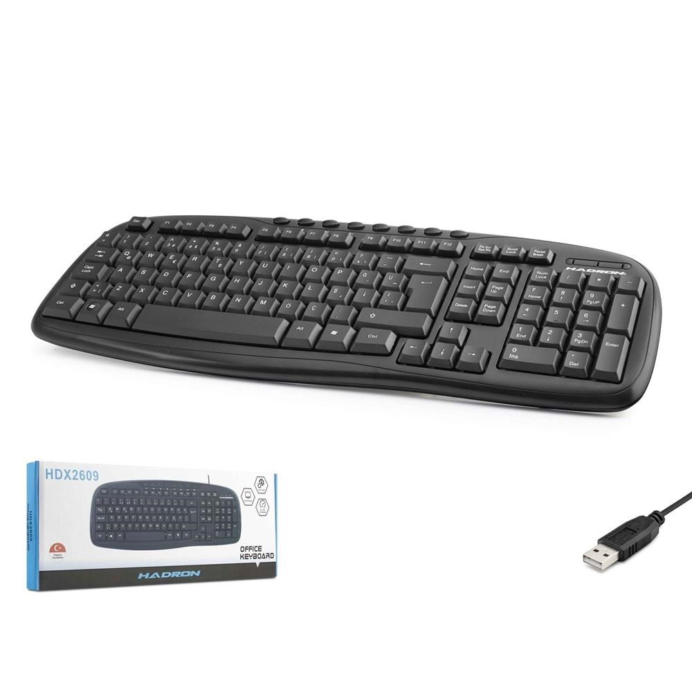 Kablolar ve Adaptörler Hadron Hdx2609 Kablolu Multimedia Klavye Q Siyah Satın Al