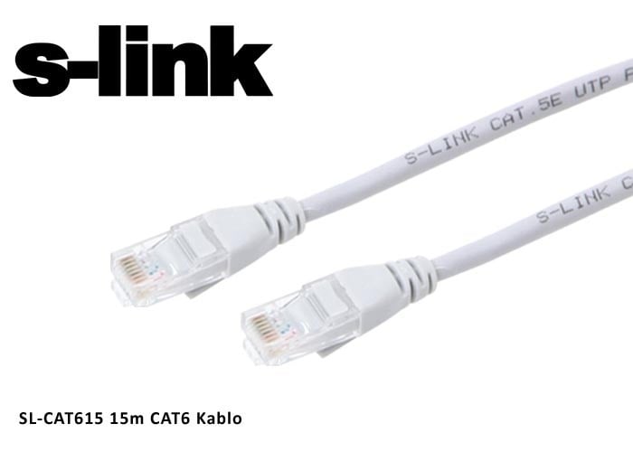 Kablolar ve Adaptörler S-link sl-cat615 Cat6 15mt Gri Utp Patch Kablo Satın Al