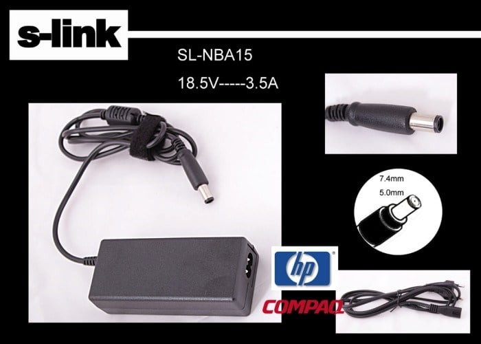 Kablolar ve Adaptörler S-link SL-NBA15 18.5v 3.5a 7.4-5.0 Notebook Adaptör Satın Al