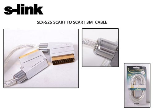 Kablolar ve Adaptörler S-LINK SLX-525 SCART TO SCART 3MT GOLD METAL Satın Al
