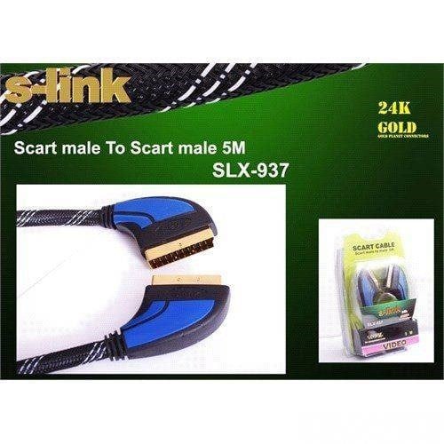 Kablolar ve Adaptörler S-LINK SLX-937 SCART TO SCART 5MT GOLD KILIFLI Satın Al