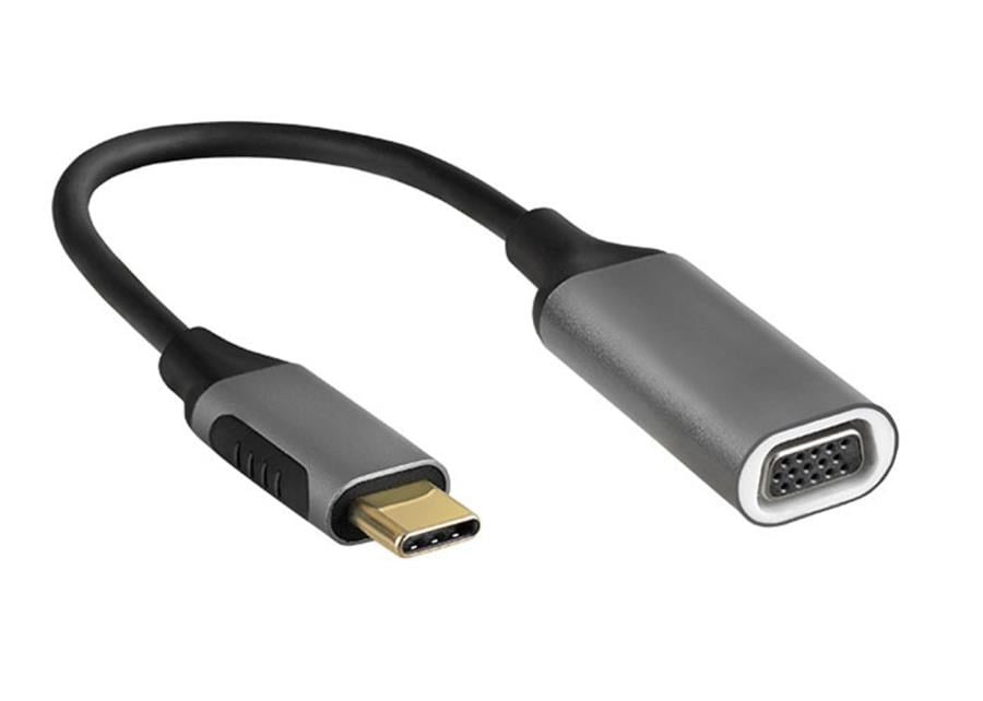 Kablolar ve Adaptörler S-link SW-U514 Gri Metal Type-C to VGA Adaptör Satın Al