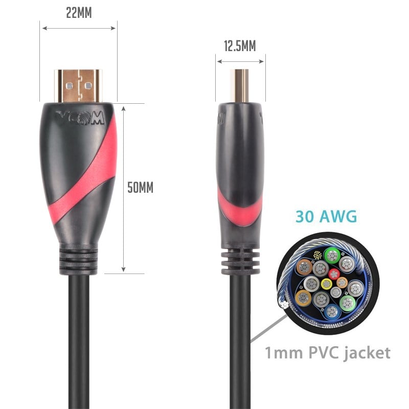 Kablolar ve Adaptörler Vcom CG525-R-25.0 Siyah 25MT 1.4V Hdmı-M-Hdmı-M Kablo Satın Al