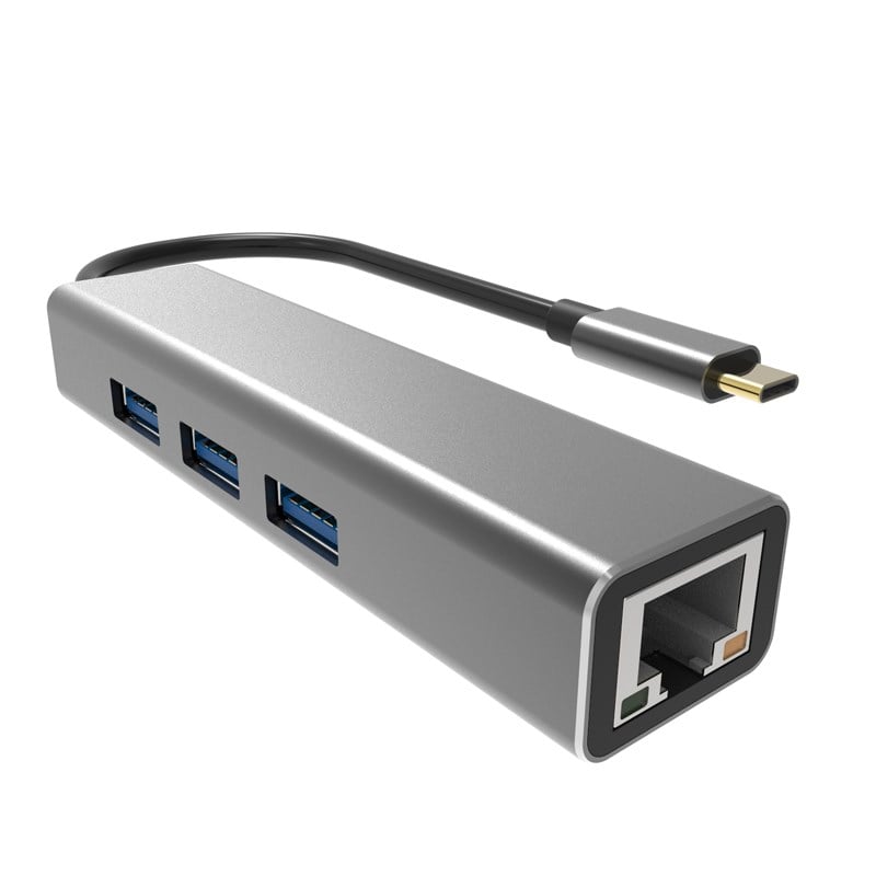 Kablolar ve Adaptörler Vcom DH311A Type-C To USB3.0-3+RJ45 Çoklayıcı Satın Al