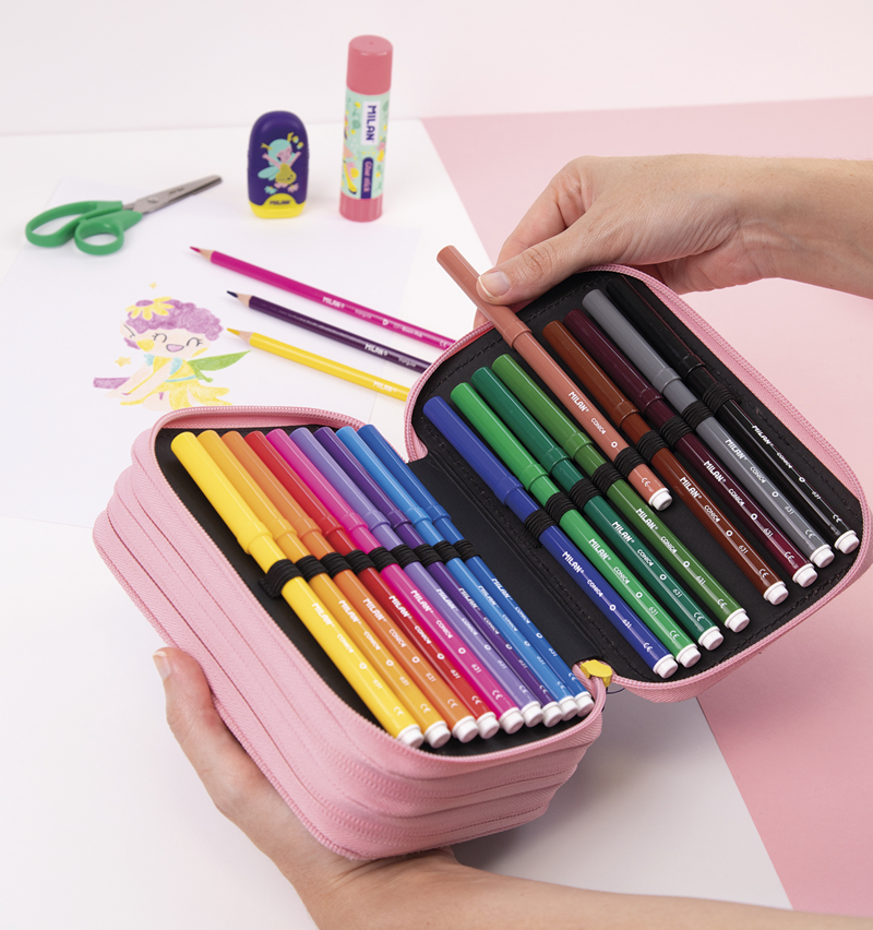 Kalem Çantası MILAN 081364FR FAIRY TALE  PERİ MASALI LİLA 3 CEPLİ SETLİ KALEM ÇANTASI Satın Al