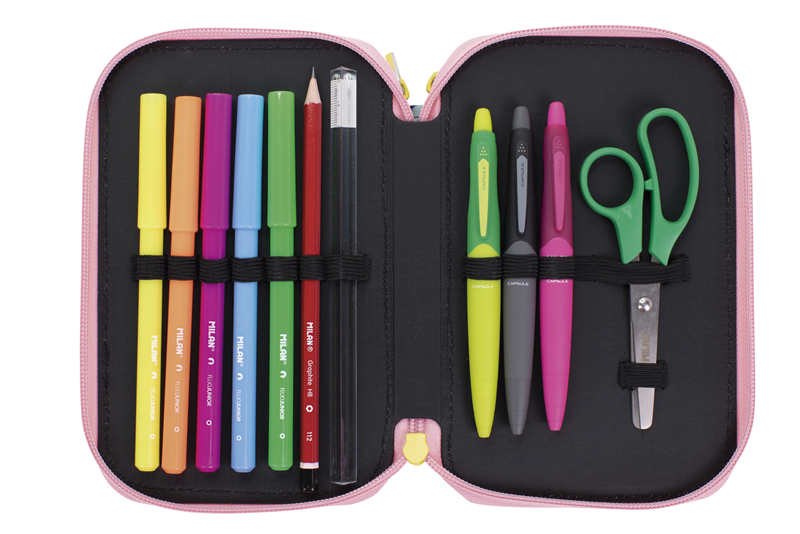 Kalem Çantası MILAN 081364SM2 SWIMS SARI-PEMBE 3 CEPLİ SETLİ KALEM ÇANTASI Satın Al