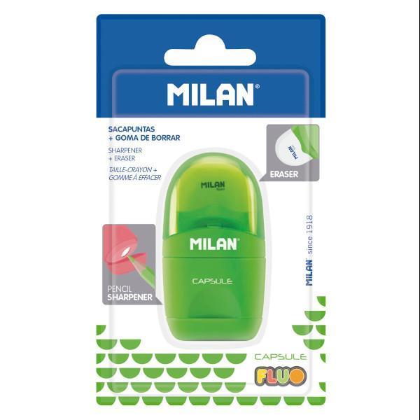 Kalemtıraşlar MILAN 4705116 CAPSULE FLUO KALEMTRAŞ-SİLGİ BLİSTER Satın Al