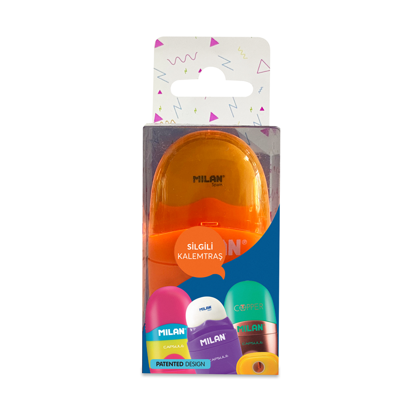 Kalemtıraşlar MILAN 4705116 CAPSULE FLUO KALEMTRAŞ-SİLGİ BLİSTER Satın Al