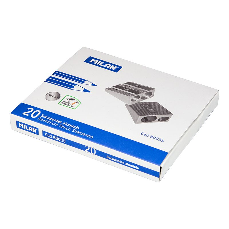 Kalemtıraşlar MILAN 80035 ÇİFT DELİKLİ METAL KALEMTRAŞ - 20ADET Satın Al