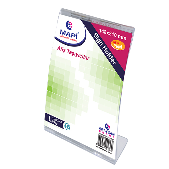 Kartvizitlikler MAPİ L TİPİ YATAY KAVİSLİ AFİŞ TAŞIYICI STAND (148X210) Satın Al