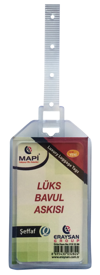 Kartvizitlikler MAPİ LÜKS BAVUL ASKISI (PLASTİK) 45X85 ŞEFFAF TEKLİ Satın Al