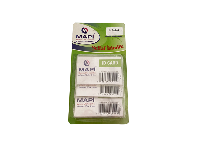 Kartvizitlikler MAPİ ŞEFFAF İSİMLİKLER BLİSTER 54X86 MM 5'Lİ PAKET Satın Al