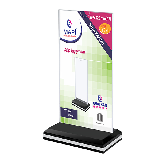 Kartvizitlikler MAPİ T TİPİ DİKEY AKRİLİKLER (A3) (297X420) Satın Al