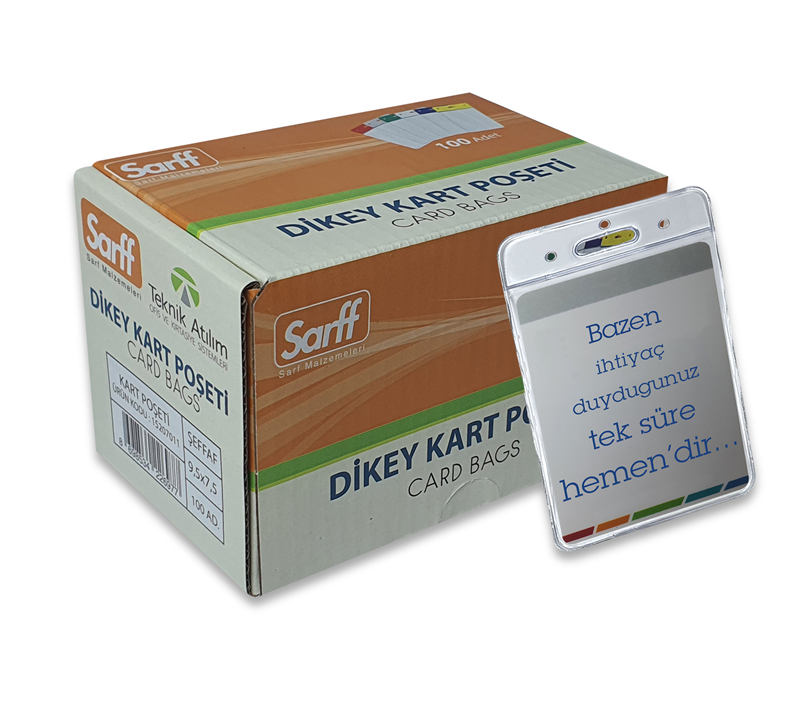 Kartvizitlikler SARFF 6.5X10.5CM ŞEFFAF DİKEY KART POŞETİ - 100ADET Satın Al