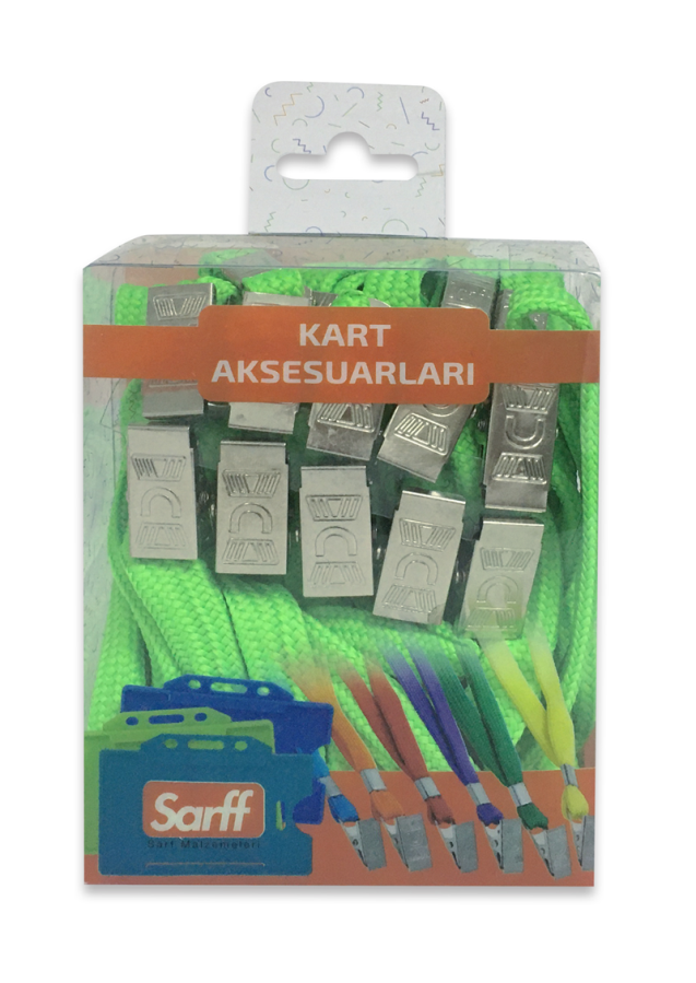 Kartvizitlikler SARFF METAL KLİPSLİ FISTIK YEŞİLİ ASKI İPİ BLİSTER - 10ADET Satın Al