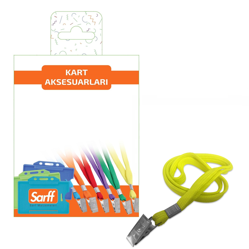Kartvizitlikler SARFF METAL KLİPSLİ SARI ASKI İPİ BLİSTER - 10ADET Satın Al