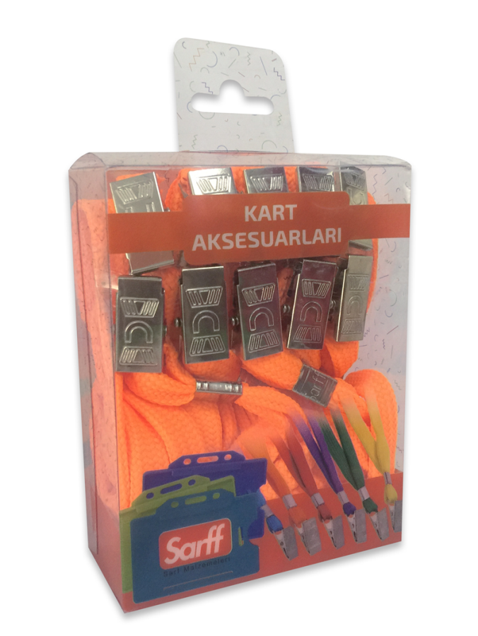 Kartvizitlikler SARFF METAL KLİPSLİ TURUNCU ASKI İPİ BLİSTER - 10ADET Satın Al