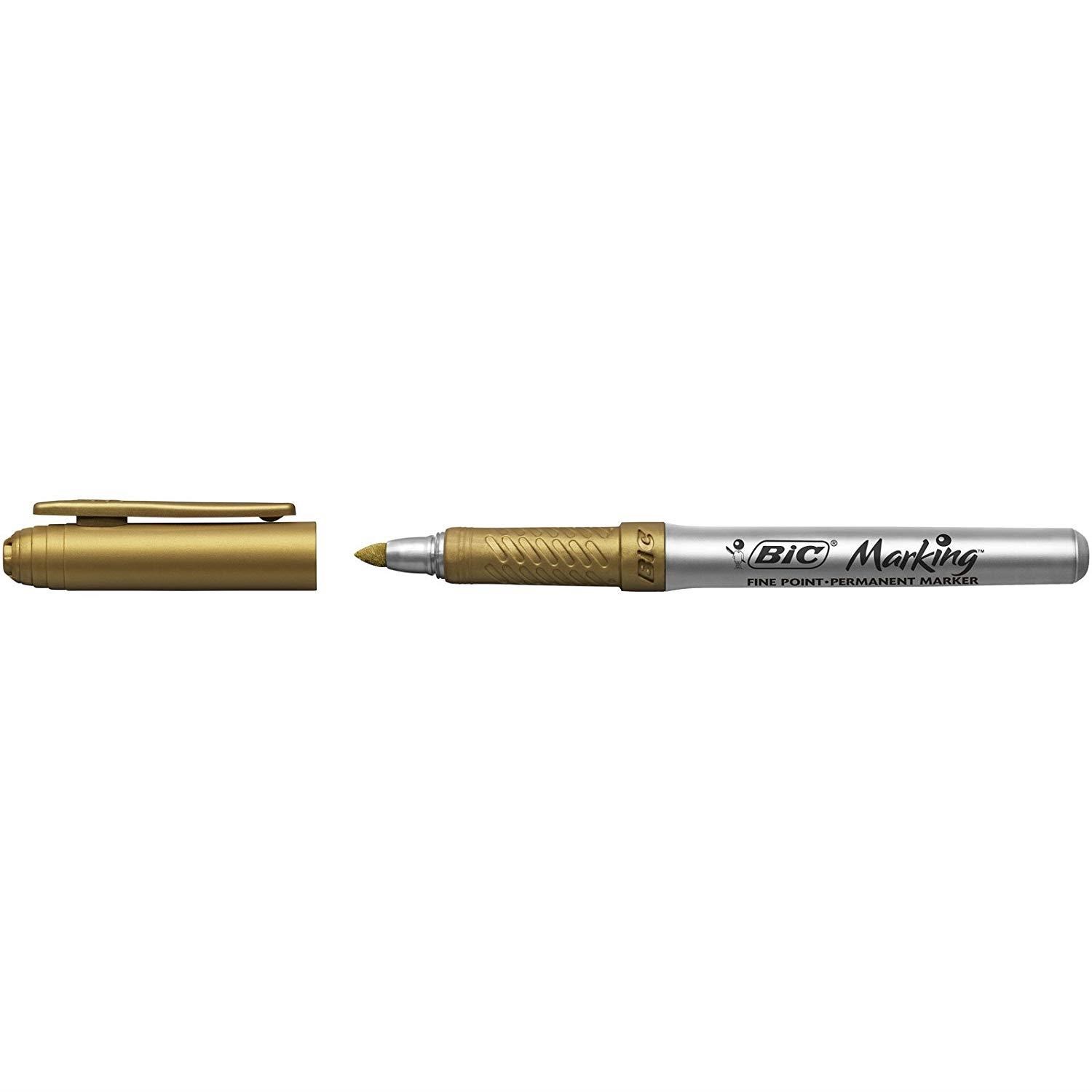 Keçeli Kalemler Bic Marking Altın ve Gümüş Metalik Permanent Kalem 2'li Blister Satın Al