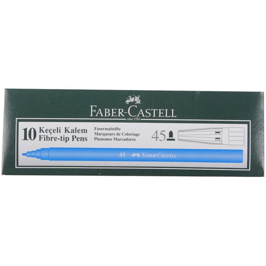 Keçeli Kalemler Faber Castell 45 Keçeli Kalem Mavi 10'lu Paket Satın Al
