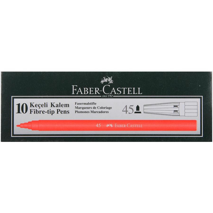 Keçeli Kalemler Faber Castell 45 Keçeli Kalem Kırmızı 10'lu Paket Satın Al