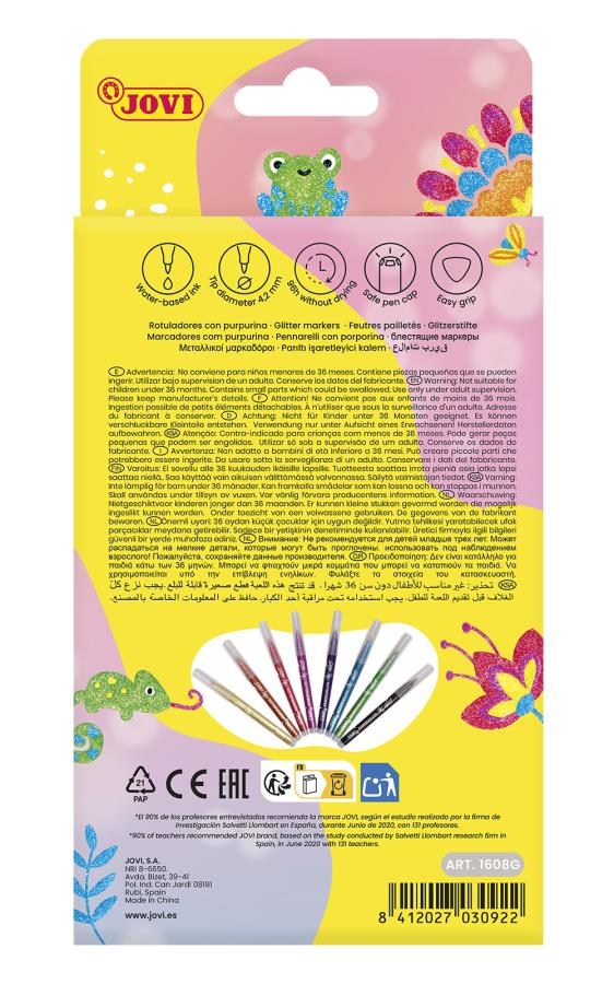 Keçeli Kalemler JOVI 1608G GLITTER MARKER PARLAK KEÇELİ KALEM - 8 RENK Satın Al