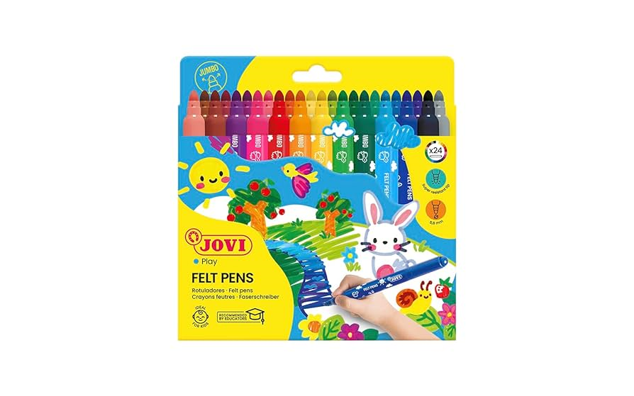 Keçeli Kalemler JOVI 1724 YIKANABİLİR MAXI KEÇELİ KALEM (5,8MM UÇ) - 24 RENK Satın Al