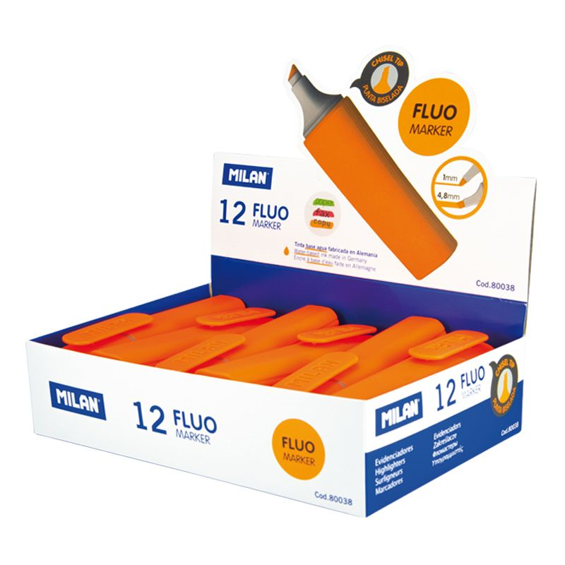 Keçeli Kalemler MILAN 80038 FLUO FOSFORLU KALEM TURUNCU - 12 Lİ Satın Al