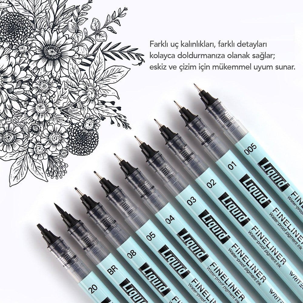 Keçeli Kalemler WRITECH W-704 LIQUID FINELINER 0,05MM KALEM - 12'Lİ KUTU Satın Al