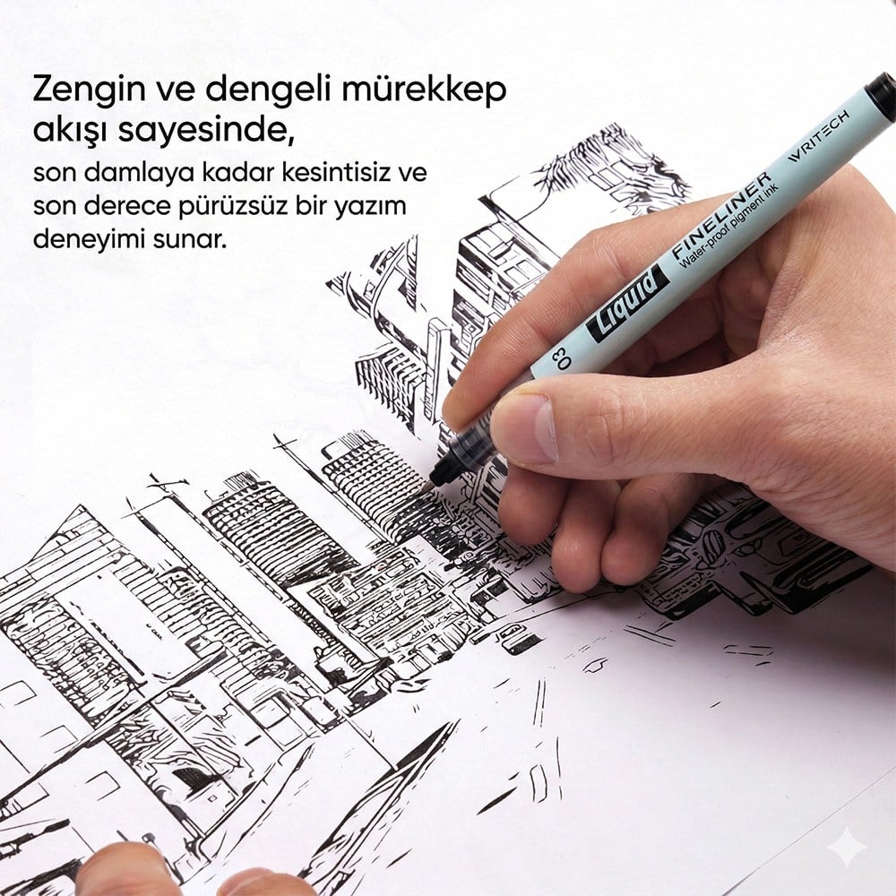Keçeli Kalemler WRITECH W-704 LIQUID FINELINER 0,05MM KALEM - 12'Lİ KUTU Satın Al
