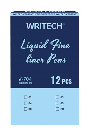 Keçeli Kalemler WRITECH W-704 LIQUID FINELINER 0,05MM KALEM - 12'Lİ KUTU Satın Al
