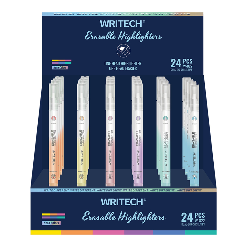 Keçeli Kalemler WRITECH W-822 SİLİNEBİLİR FOSFORLU KALEM - 24'LÜ DISPLAY Satın Al