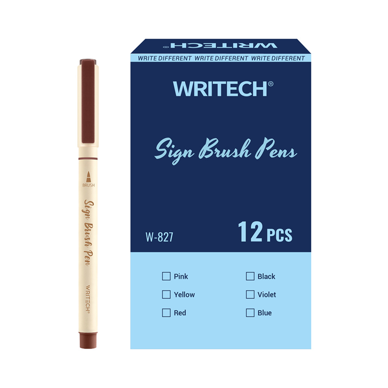 Keçeli Kalemler WRITECH W-827 FIRÇA TİP KEÇELİ KALEM KİREMİT KIRMIZI - 12'Lİ KUTU Satın Al