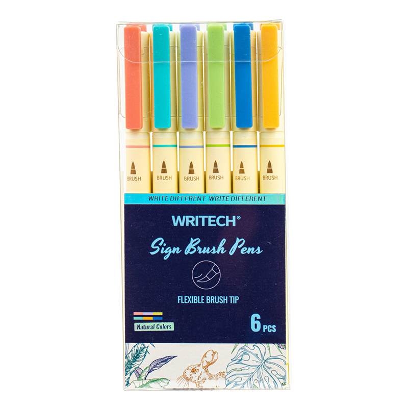 Keçeli Kalemler WRITECH W-827 FIRÇA TİP NATURAL 6 RENK KEÇELİ KALEM - 6'LI Satın Al