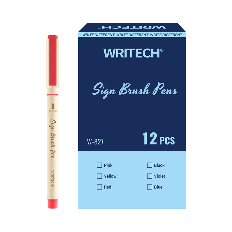 Keçeli Kalemler WRITECH W-827 FIRÇA TİP KEÇELİ KALEM AKÇAAĞAÇ - 12'Lİ KUTU Satın Al