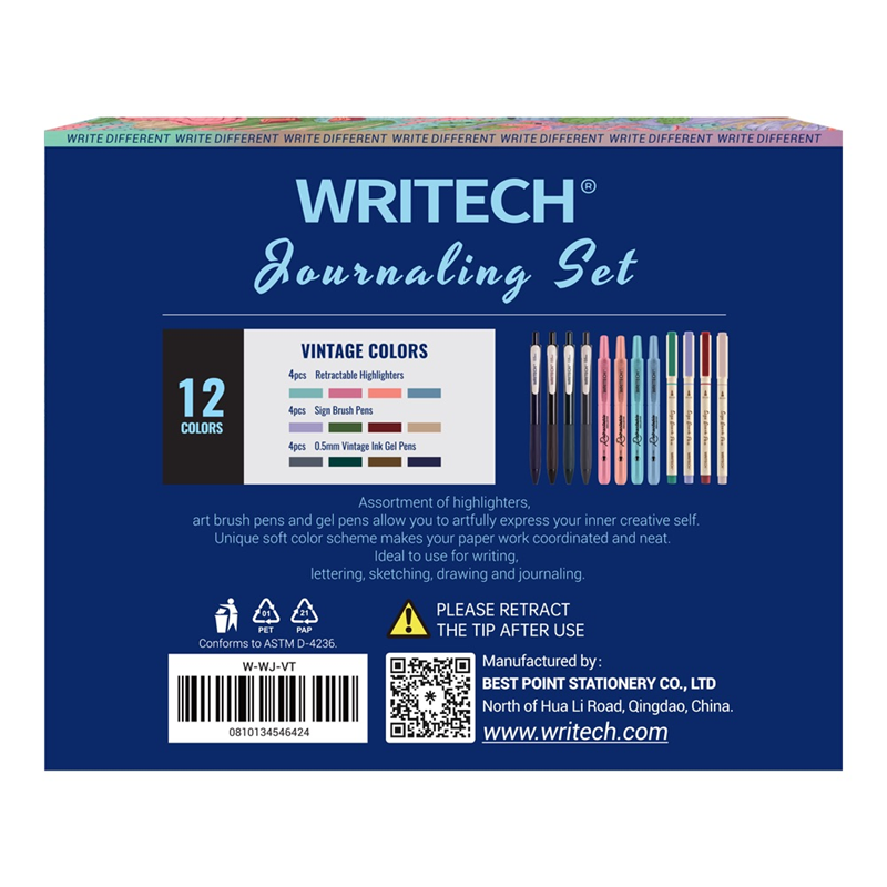 Keçeli Kalemler WRITECH W-JK02 VINTAGE GÜNLÜK SERİ KALEM SETİ - 12'Lİ SET Satın Al