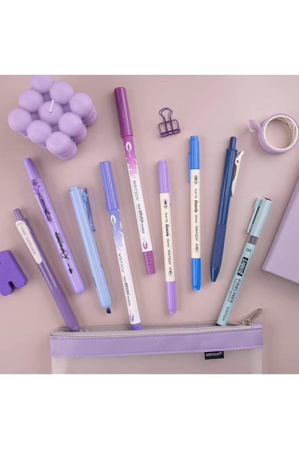 Keçeli Kalemler WRITECH W-JK03-4 NIGHT KALEM SETİ (MAVİ-MOR) - 9'LU SET Satın Al