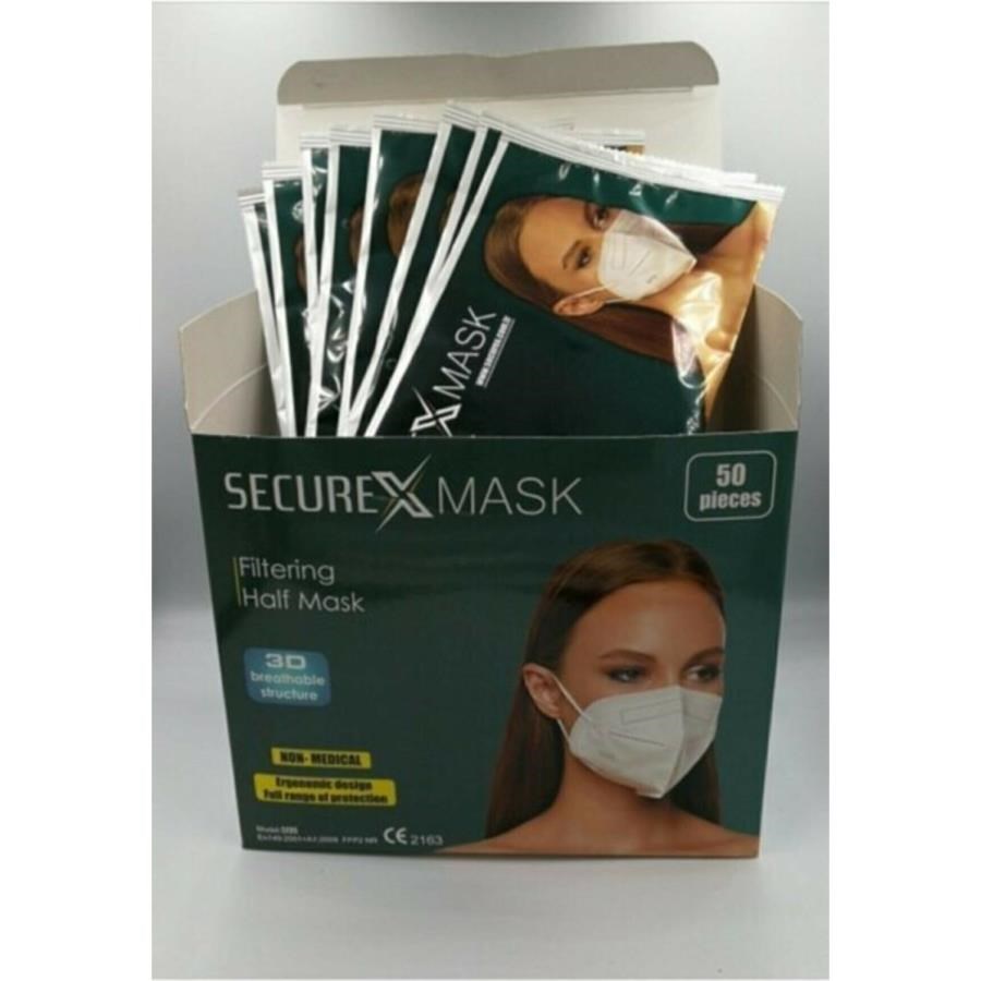 Kişisel Hijyen Ürünleri Securex FPP2 Ventilsiz N95 Maske 50'li Paket Satın Al