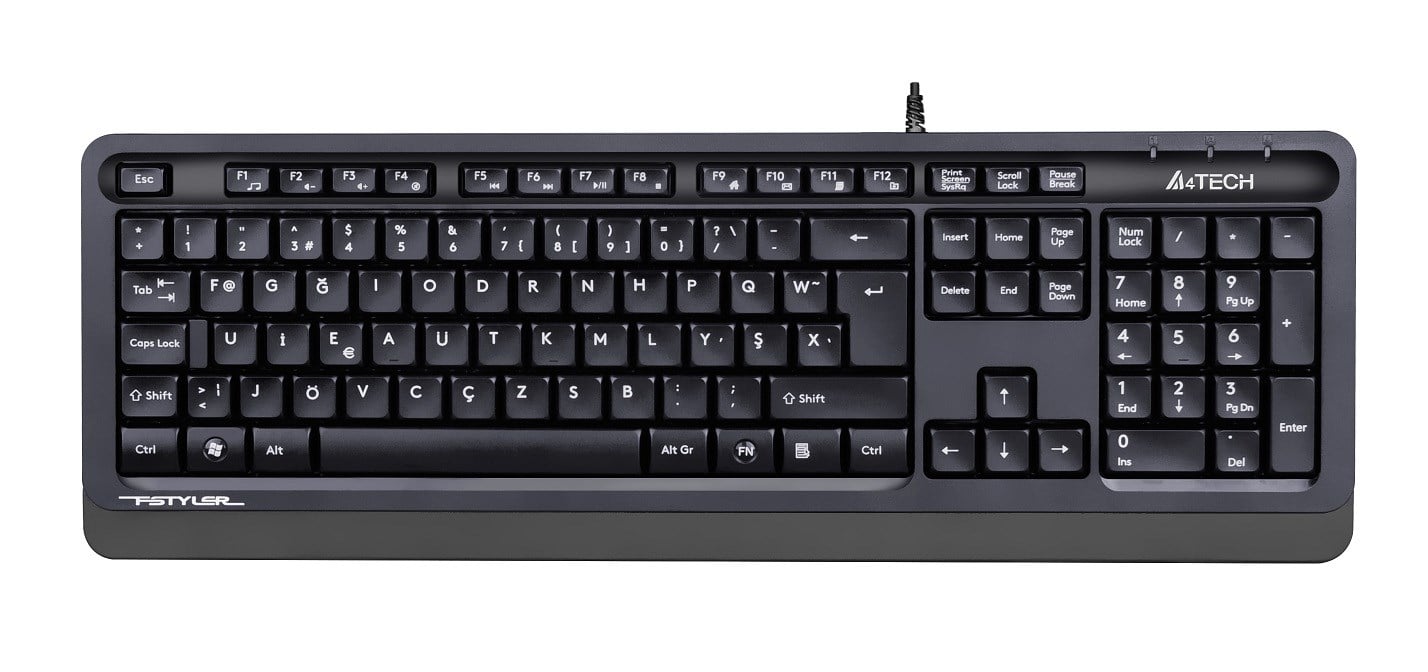 Klavyeler ve Setleri A4 Tech Fk10 F Usb Fsytyler Gri Tr Fn-Multimedya Klavye Satın Al