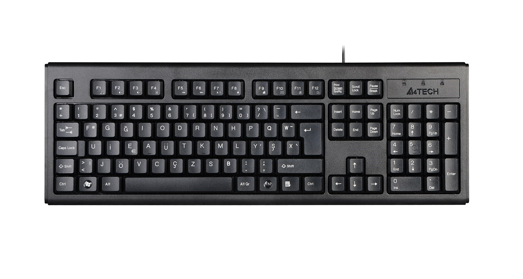 Klavyeler ve Setleri A4 TECH KM-720 SİYAH F TR USB KABLOLU KLAVYE Satın Al