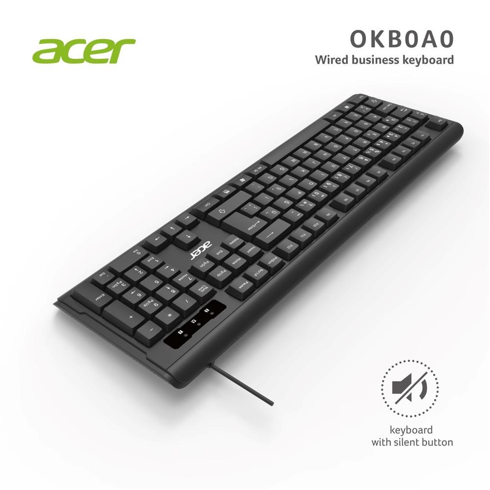 Klavyeler ve Setleri Acer OAK-0A0  Siyah Kablolu Sessiz Tuşlu  Klavye (Caps Lock) (Kablo Uzunluğu 1.50Cm) Caps Lock Satın Al