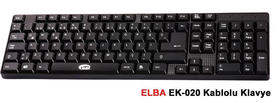 Klavyeler ve Setleri Elba EK-020 F Usb Siyah Türkçe Kablolu Standart Klavye (1.8Mt Kablo Uzunluğu) Satın Al